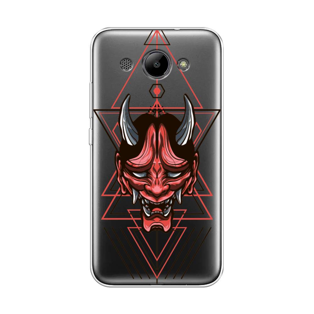 

Чехол на Huawei Y3 2018 "Hanya Oni mask", Серый;красный;черный, 65850-4