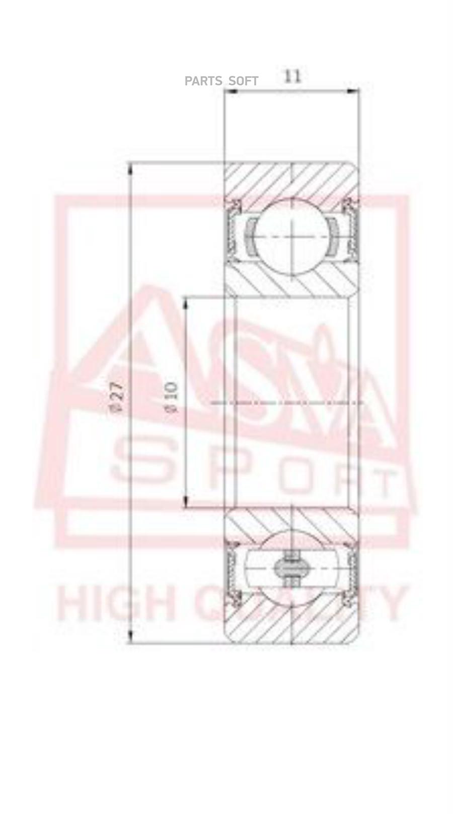 

ASVA AB102711 Подшипник универсальный (10x27x11)