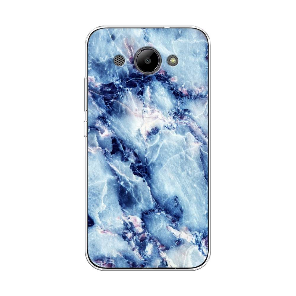 

Чехол на Huawei Y3 2018 "Мрамор с синими прожилками", Синий, 65850-3