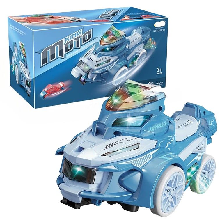 

Игрушечная машинка WIZZAL интерактивная с мотоциклом GC169-167-голубой, 08208