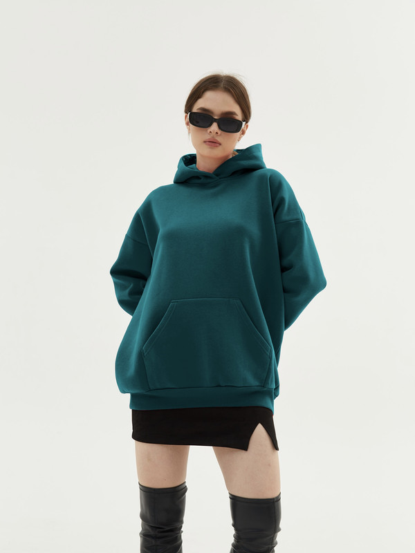 

Худи женское People In 43329 бирюзовое 2XL-4XL(EU), Бирюзовый, 43329