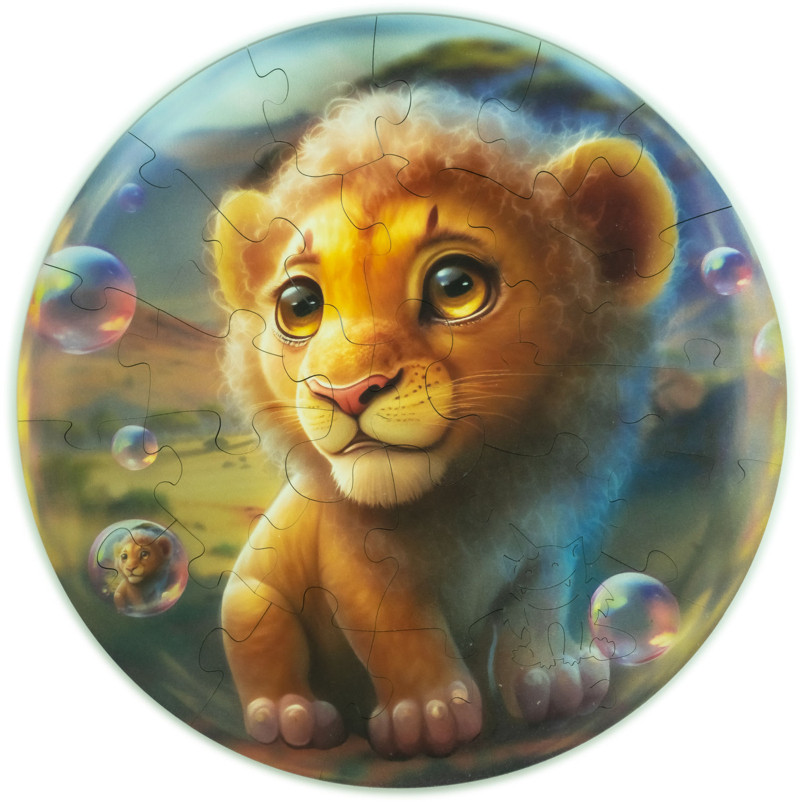 

Деревянный пазл Unidragon Bubblezz Львенок для детей 25 см, 30 деталей, Львенок