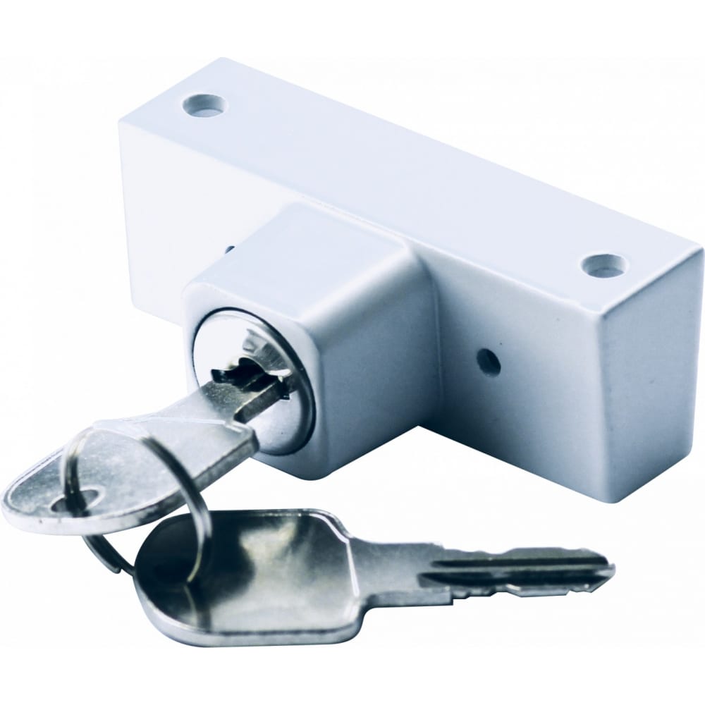 Блокирующий замок для ПВХ окон DORF с ключом 2 ключа, белый WBL-01_White