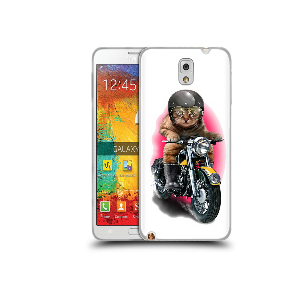 

Чехол MyPads Tocco для Samsung Galaxy Note 3 мото-кот, Прозрачный, Tocco