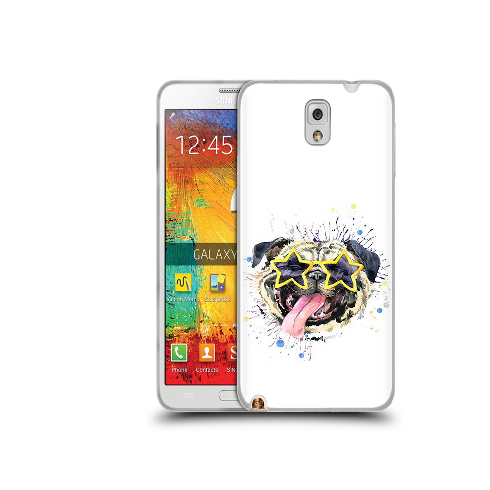 

Чехол MyPads Tocco для Samsung Galaxy Note 3 мопс боксер, Прозрачный, Tocco