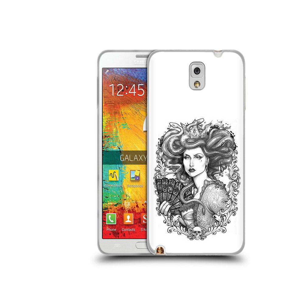 

Чехол MyPads Tocco для Samsung Galaxy Note 3 медуза черно белый, Прозрачный, Tocco