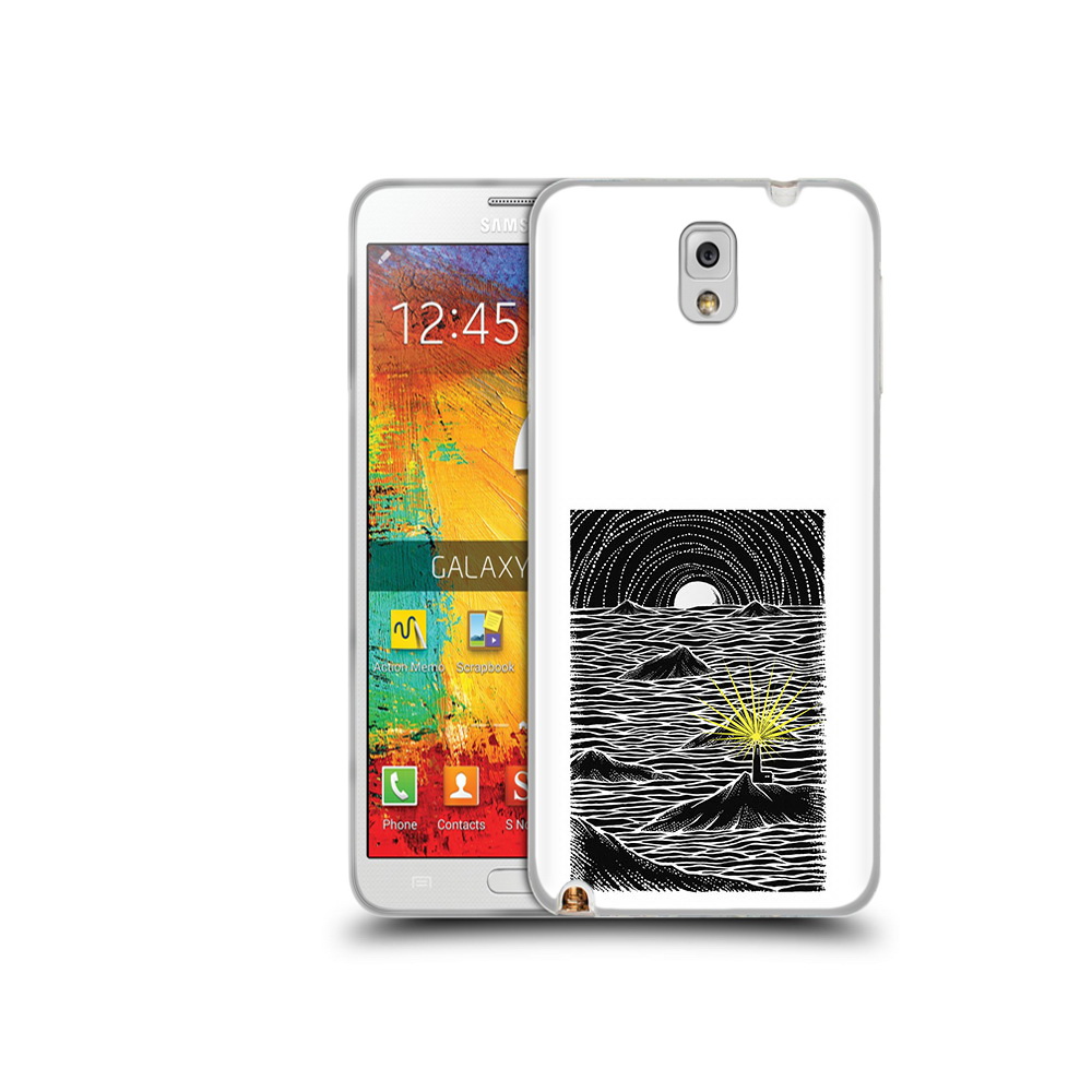 

Чехол MyPads Tocco для Samsung Galaxy Note 3 маяк в черно белом море, Прозрачный, Tocco