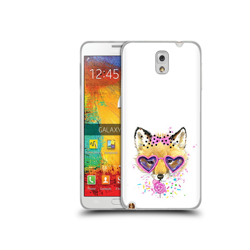 

Чехол MyPads Tocco для Samsung Galaxy Note 3 лисенок с бантиком, Прозрачный, Tocco