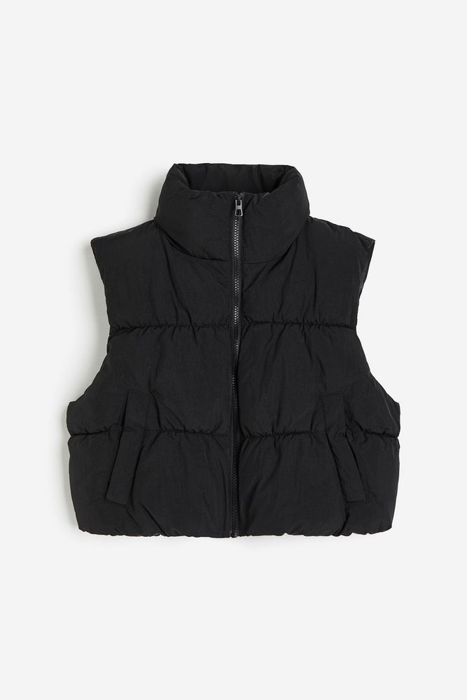 

Утепленный жилет женский H&M 1215255 черный 3XS, 1215255