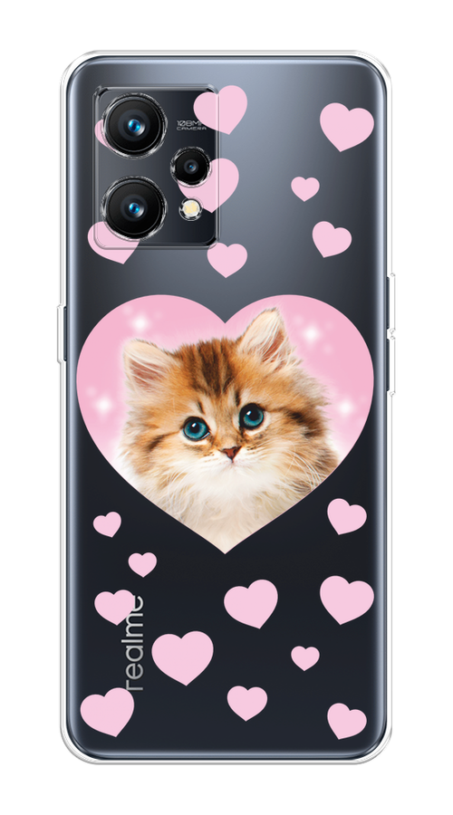 

Чехол на Realme 9 4G "Котенок в сердце", Розовый;оранжевый;белый;прозрачный, 258750-1