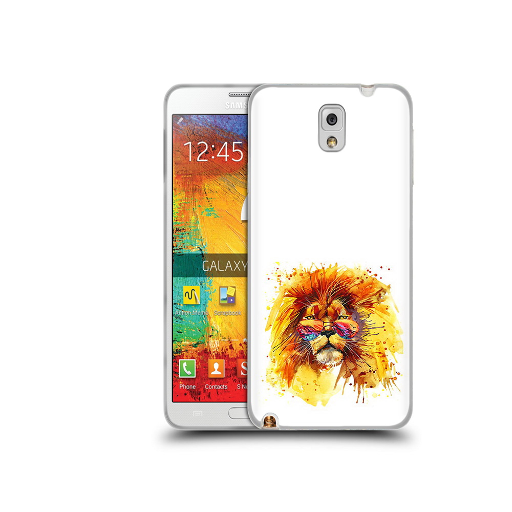 

Чехол MyPads Tocco для Samsung Galaxy Note 3 лев в очках, Прозрачный, Tocco