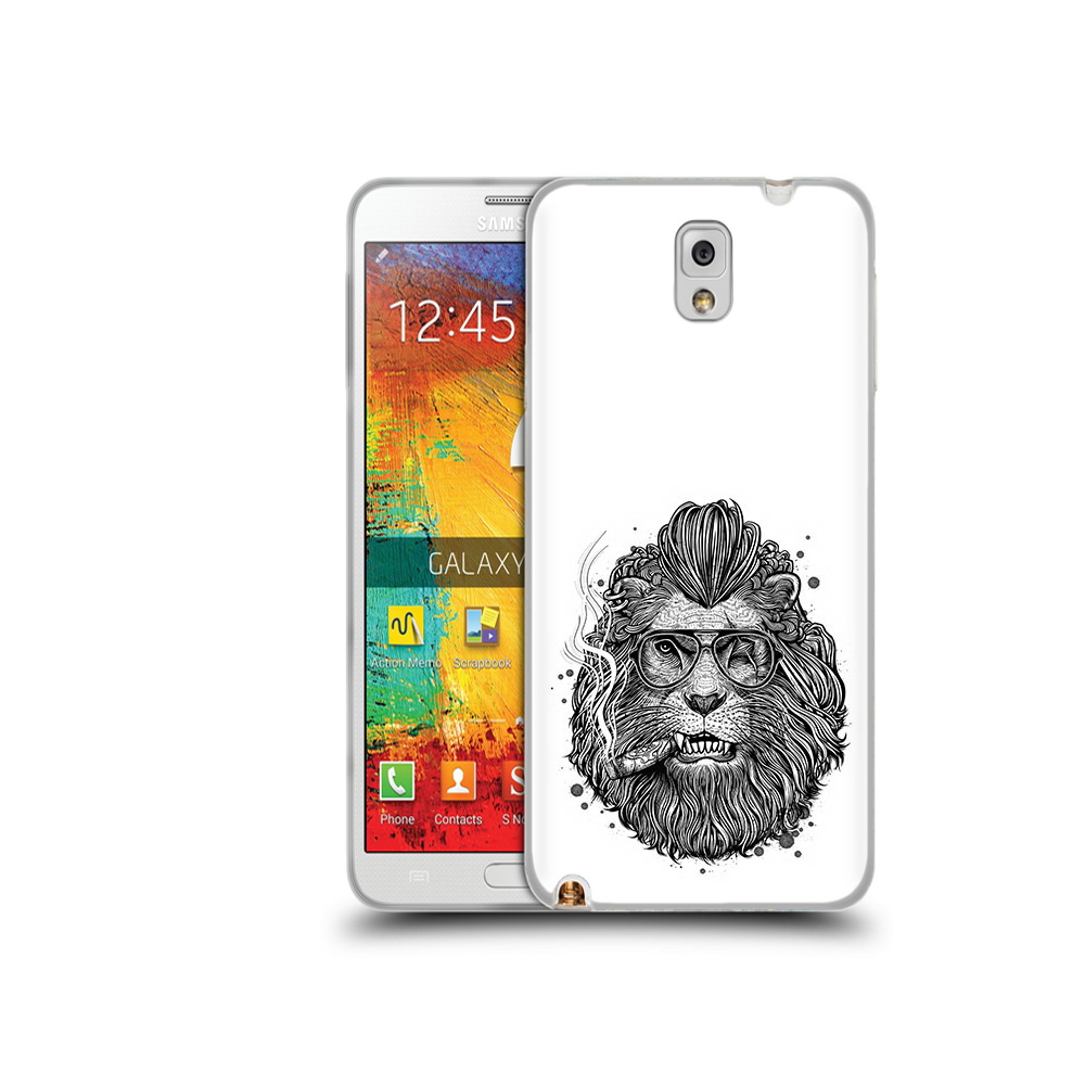 

Чехол MyPads Tocco для Samsung Galaxy Note 3 курящий лев, Прозрачный, Tocco