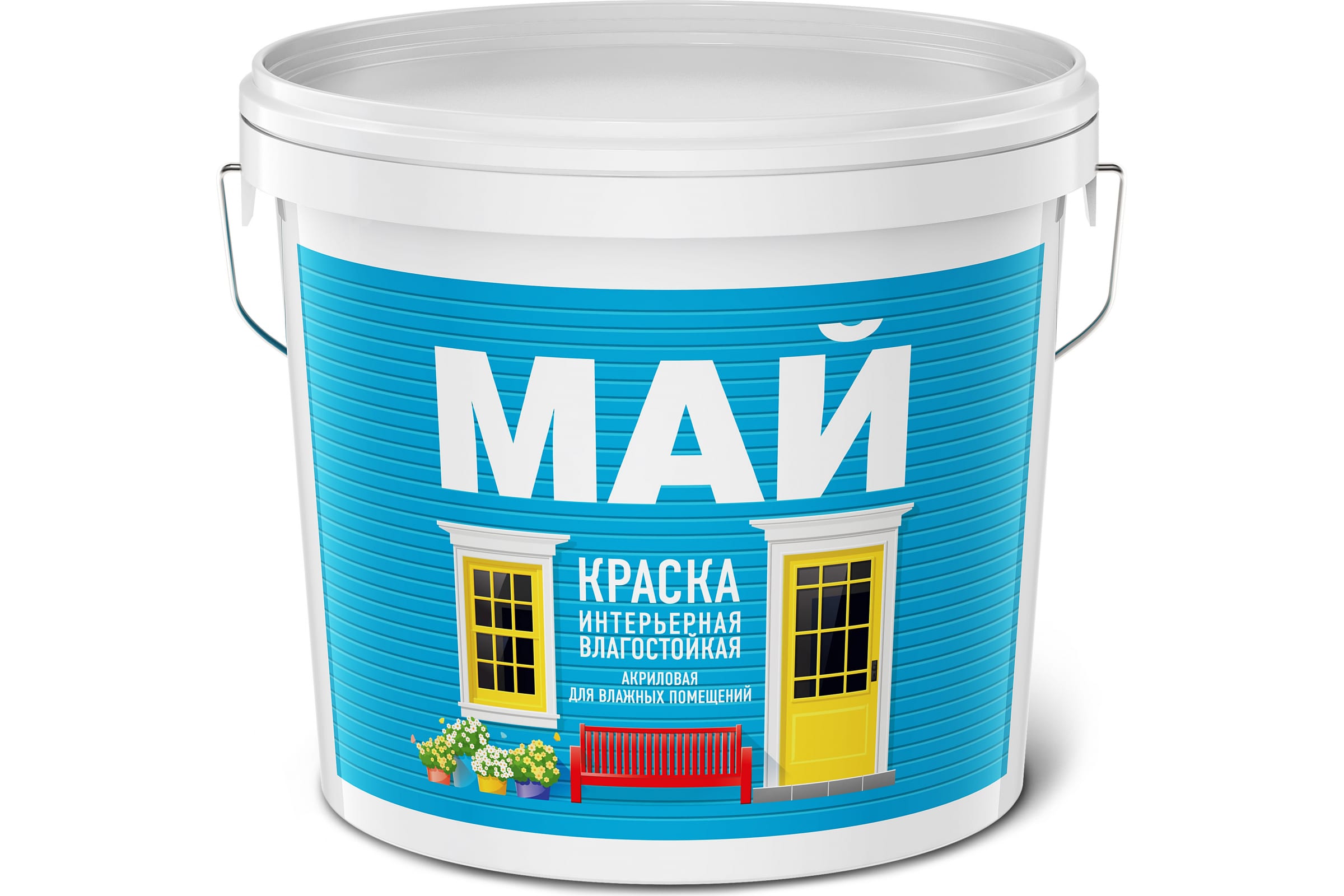 

МАЙ Краска интерьерная влагостойкая белая, ведро 28 кг О01903