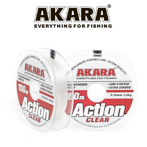 

AKARA Леска монофильная AKARA ACTION CLEAR (ACT-CL-100-030 (100 м 0,3мм) ), Прозрачный