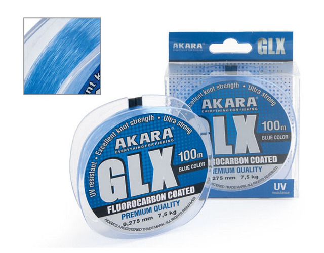 

AKARA Леска монофильная AKARA GLX PREMIUM BLUE (GLX-BL-100-035 (100 м 0,35мм) ), Голубой