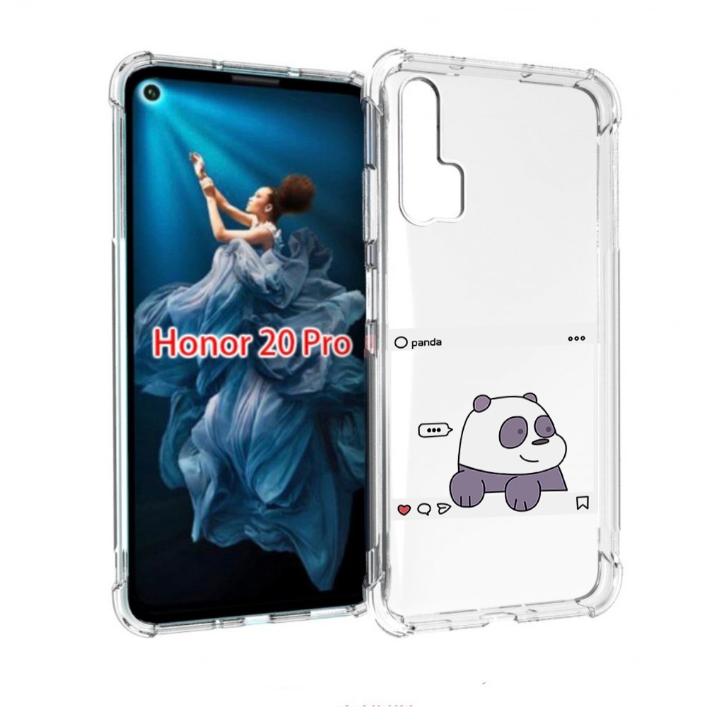 

Чехол бампер MyPads пандочка-фотка для Honor 20 Pro противоударный, Прозрачный, Tocco