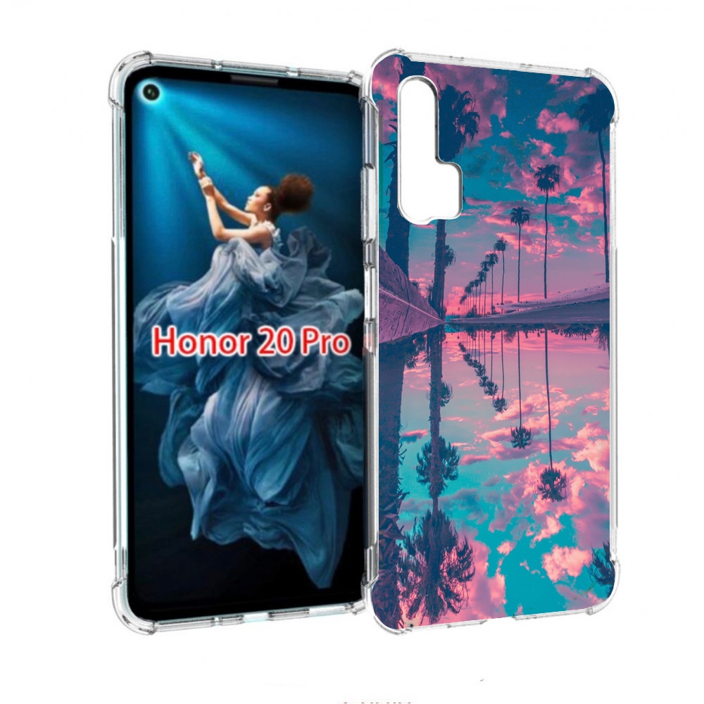 

Чехол бампер MyPads отражение-пальм для Honor 20 Pro противоударный, Прозрачный, Tocco