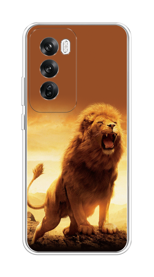 

Чехол на Oppo Reno 12 "Львиный рык", Коричневый;желтый;оранжевый, 2517450-1