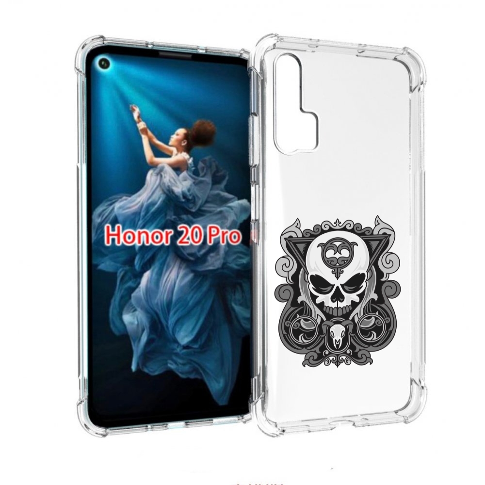 

Чехол бампер MyPads орнамент-на-черепе для Honor 20 Pro противоу, Прозрачный, Tocco