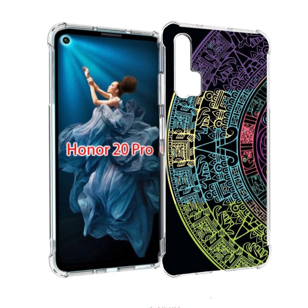 Чехол бампер MyPads орнамент полукруга для Honor 20 Pro противоу