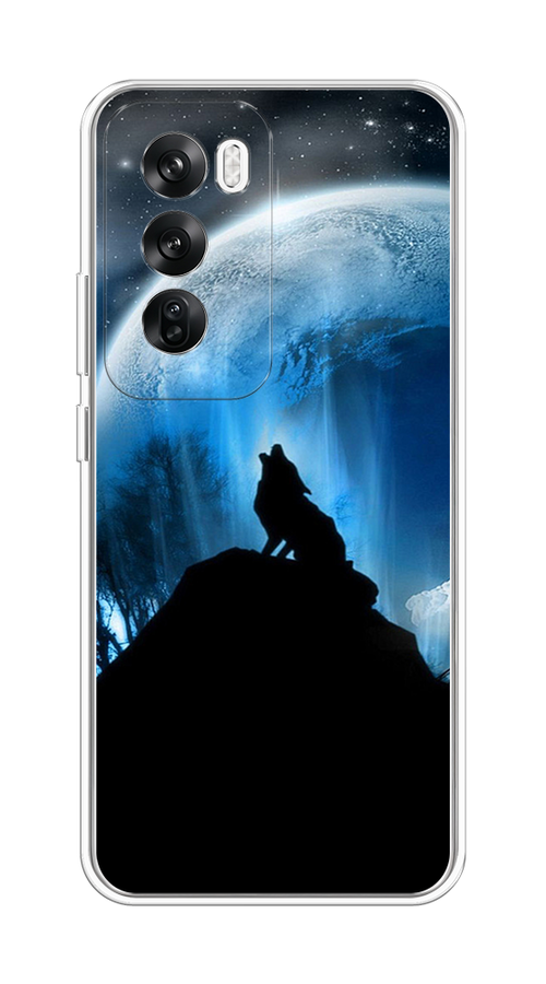 

Чехол на Oppo Reno 12 "Волк 2", Синий;черный;белый, 2517450-1