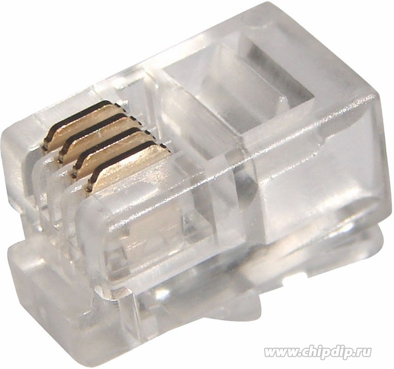 

REXANT Джек телефонный 4P4C 100шт 05-1001
