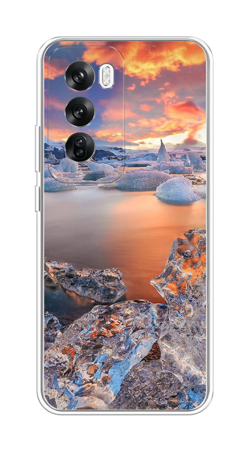 

Чехол на Oppo Reno 12 "Ледники", Синий;оранжевый, 2517450-1