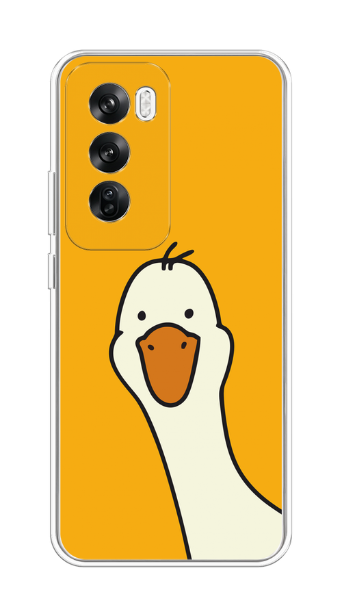 

Чехол на Oppo Reno 12 "Утка на желтом фоне", Желтый;красный, 2517450-1