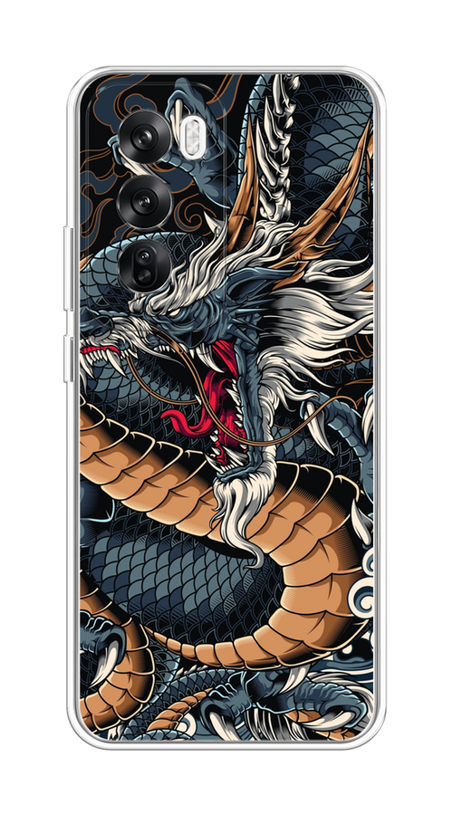 

Чехол на Oppo Reno 12 "Japanese Dragon", Коричневый;черный;синий, 2517450-1