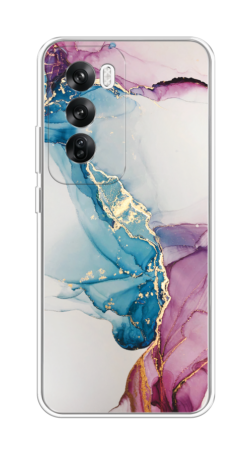

Чехол на Oppo Reno 12 "Розовые разводы рисунок", Синий;розовый;золотистый, 2517450-1