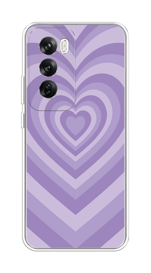 

Чехол на Oppo Reno 12 "Violet heart latte", Фиолетовый, 2517450-1