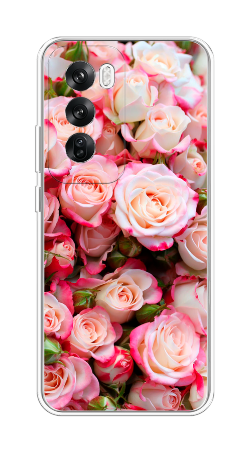 

Чехол на Oppo Reno 12 "Много роз", Розовый, 2517450-1