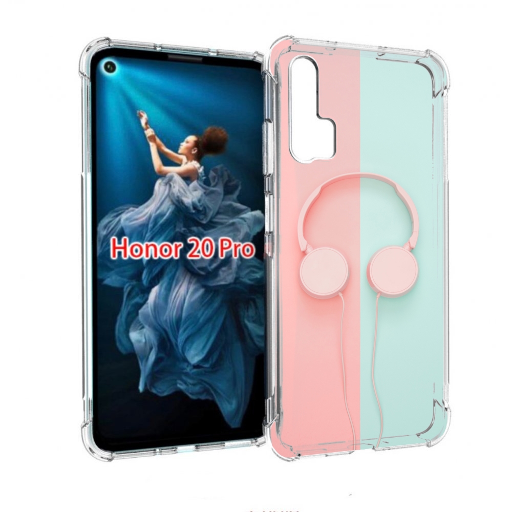 

Чехол бампер MyPads наушники-минимализм для Honor 20 Pro противо, Прозрачный, Tocco