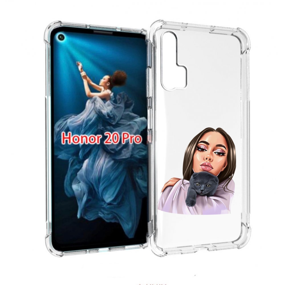 

Чехол бампер MyPads нарисованная-девушка-с-котом женский для Hon, Прозрачный, Tocco