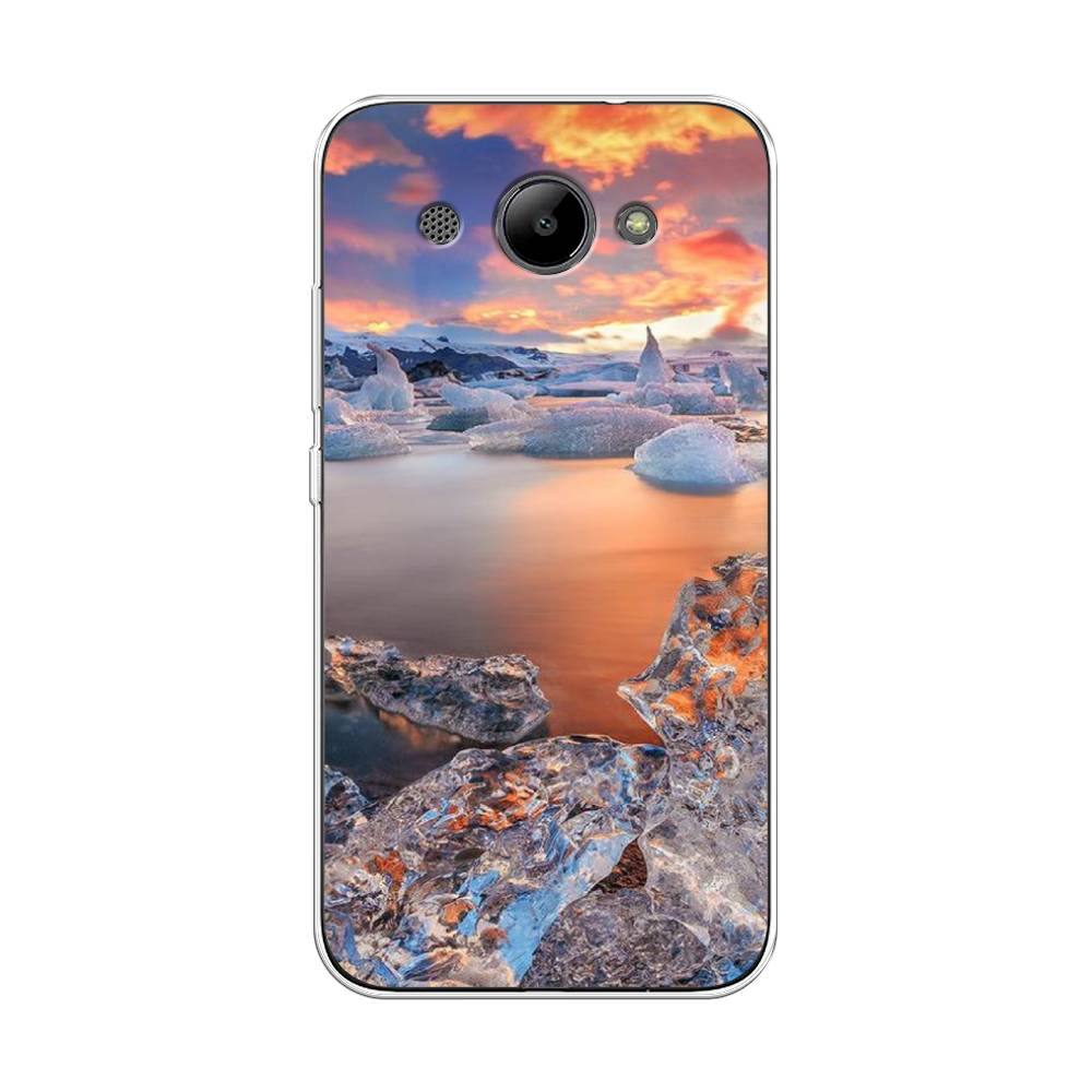 

Чехол на Huawei Y3 2018 "Ледники", Синий;оранжевый, 65850-2