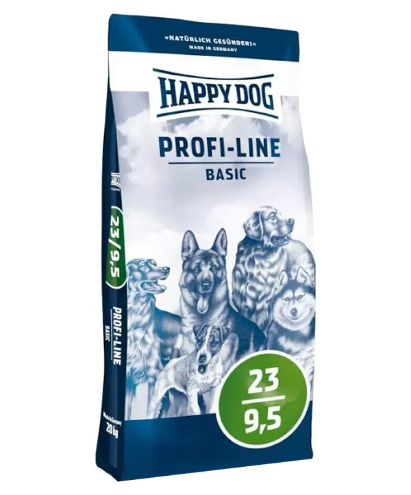 

Сухой корм для взрослых собак всех пород Happy Dog Profi-Line Basic 23/9,5, 2 шт по 20 кг