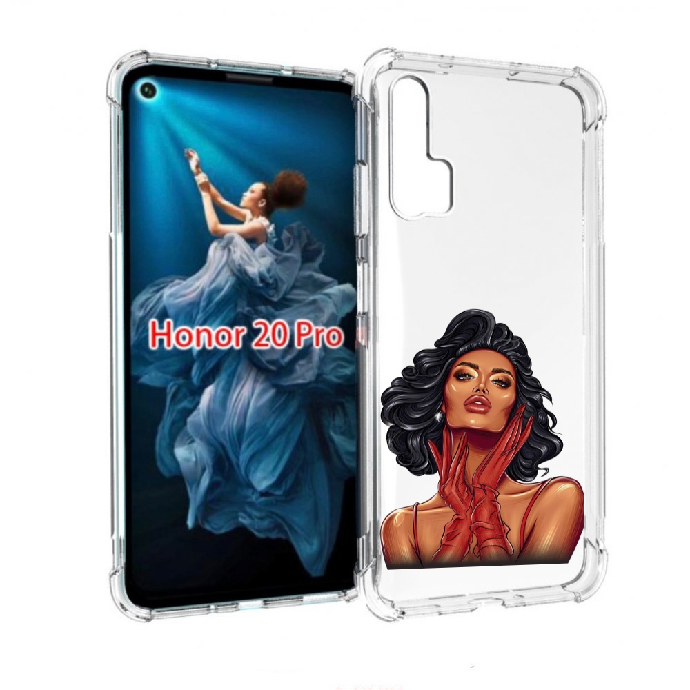 

Чехол бампер MyPads мулатка-в-перчатках женский для Honor 20 Pro, Прозрачный, Tocco