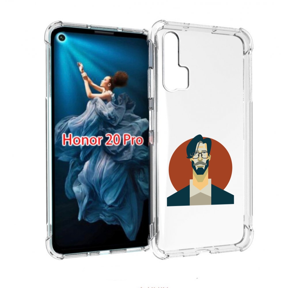 

Чехол бампер MyPads мужичек-в-очках для Honor 20 Pro противоударный, Прозрачный, Tocco