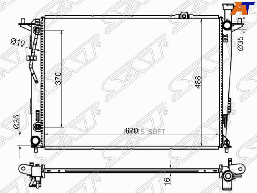 

SAT Радиатор KIA SORENTO/HYUNDAI SANTA FE 2.4/3.5 09-12