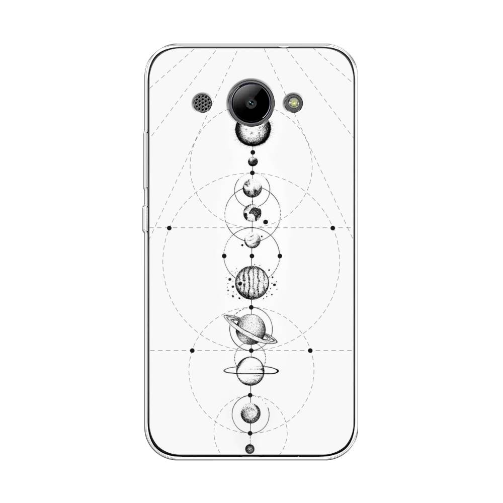 

Чехол на Huawei Y3 2018 "Парад планет", Серый, 65850-2