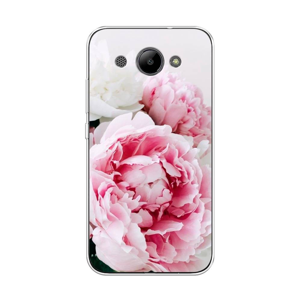 

Чехол на Huawei Y3 2018 "Розовые и белые пионы", Розовый;белый, 65850-2