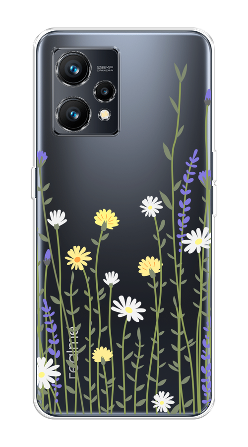 

Чехол на Realme 9 4G "Ромашка и лаванда", Зеленый;желтый;прозрачный, 258750-1