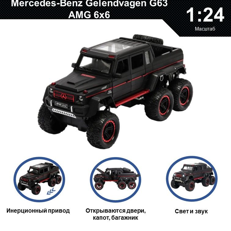 Машинка металлическая WIZZAL инерционная 124 Mercedes-Benz Гелик G63 AMG 1869₽