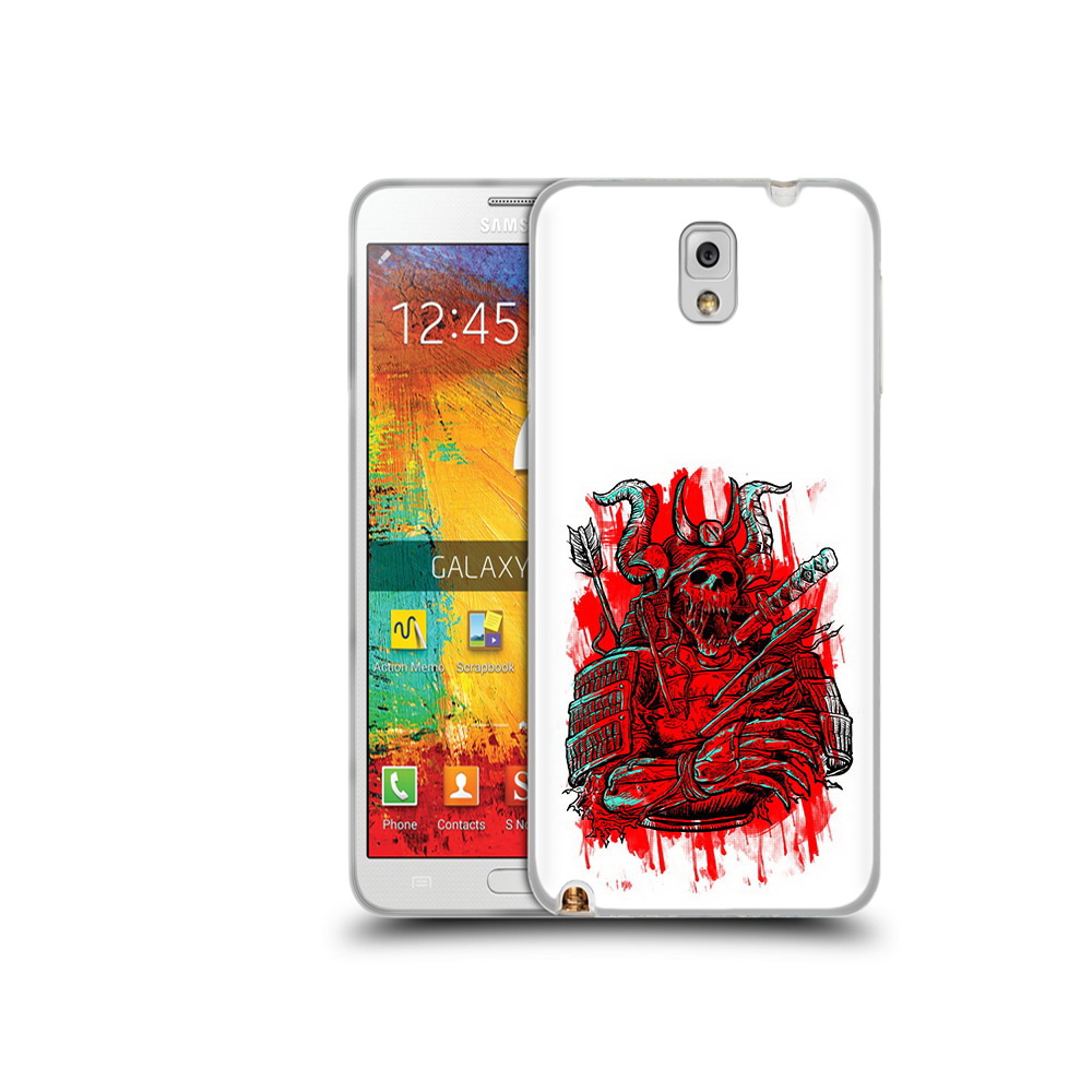 

Чехол MyPads Tocco для Samsung Galaxy Note 3 красный скелет воин, Прозрачный, Tocco