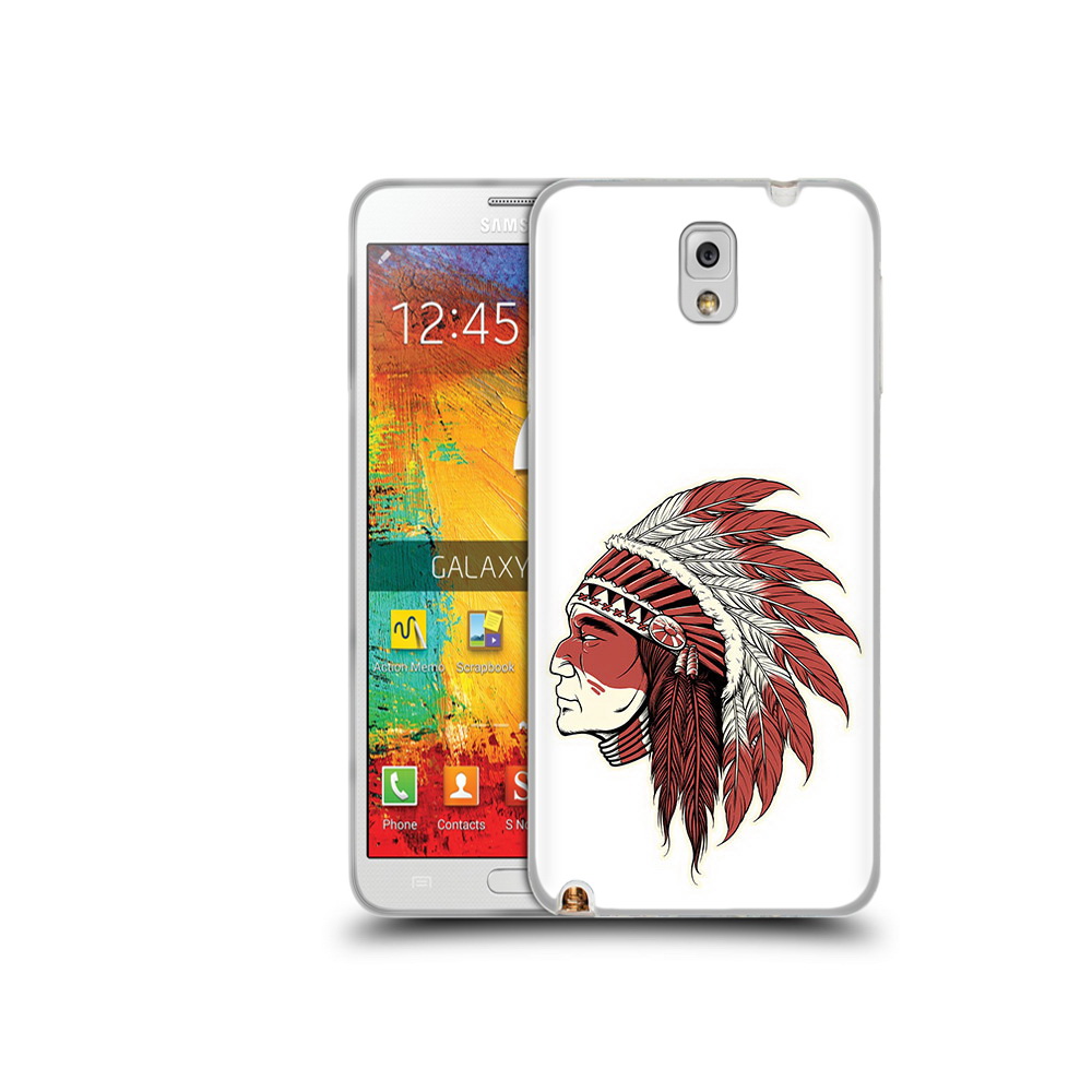 

Чехол MyPads Tocco для Samsung Galaxy Note 3 красный индеец, Прозрачный, Tocco