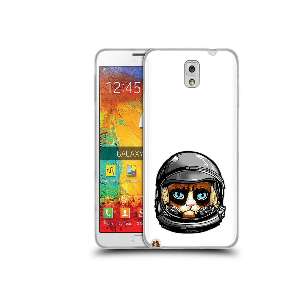 

Чехол MyPads Tocco для Samsung Galaxy Note 3 кот космонавт, Прозрачный, Tocco