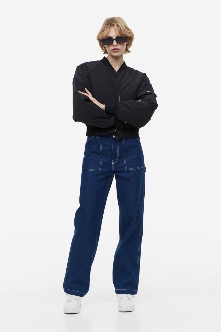 

Бомбер женский H&M 1131232003 черный L (доставка из-за рубежа), 1131232003