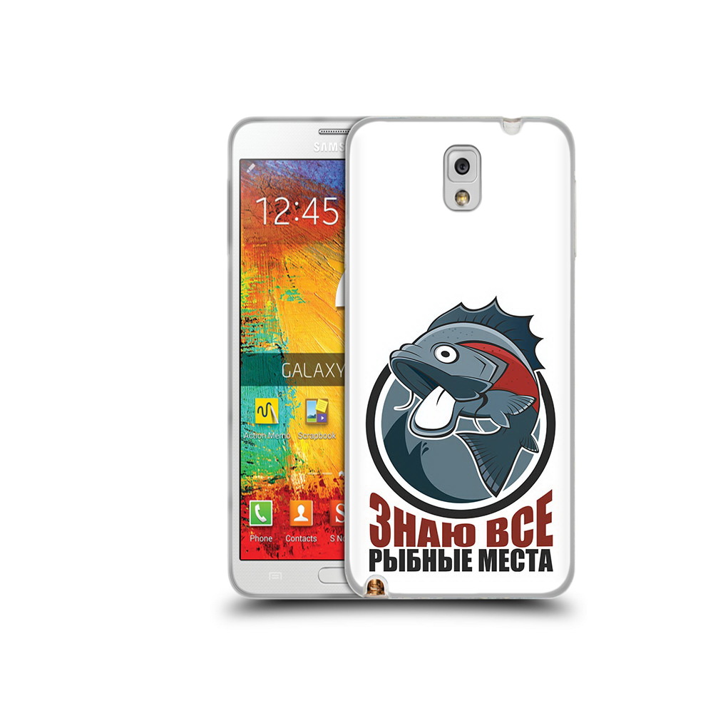 

Чехол MyPads Tocco для Samsung Galaxy Note 3 знаю все рыбные места, Прозрачный, Tocco