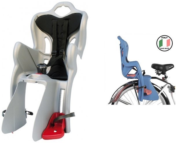 фото Bellelli сидение заднее b-one standard, на велосипед 29", серебристое с черной вставкой до