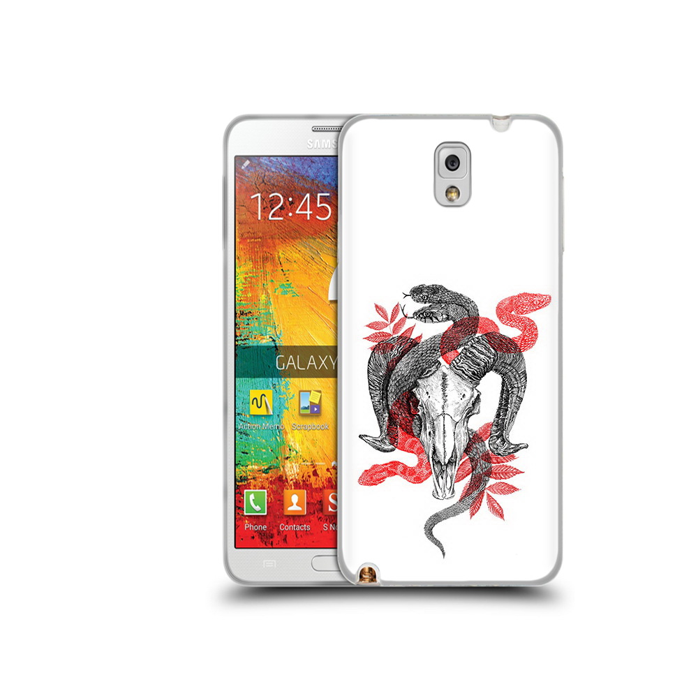 

Чехол MyPads Tocco для Samsung Galaxy Note 3 змея в черепе рисунок, Прозрачный, Tocco